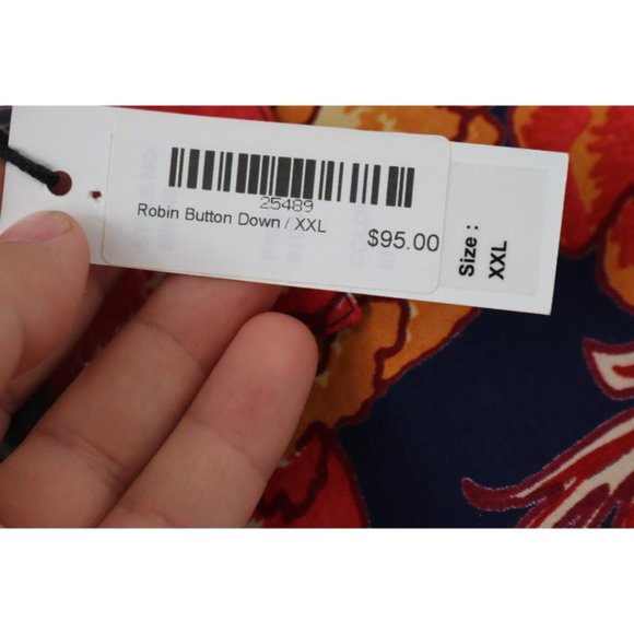 NWT Raga man hawaiian shirt Men's 2XL robin button down viscose floral camp - Picture 4 of 9